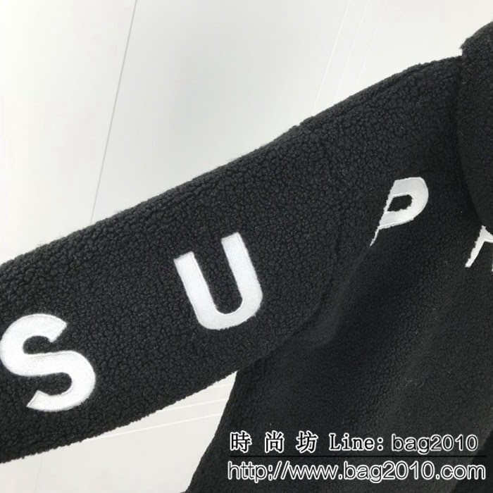 SUPREME18冬季新款 羊羔毛刺繡字母 套頭衛衣 男女同款 ydi1568
